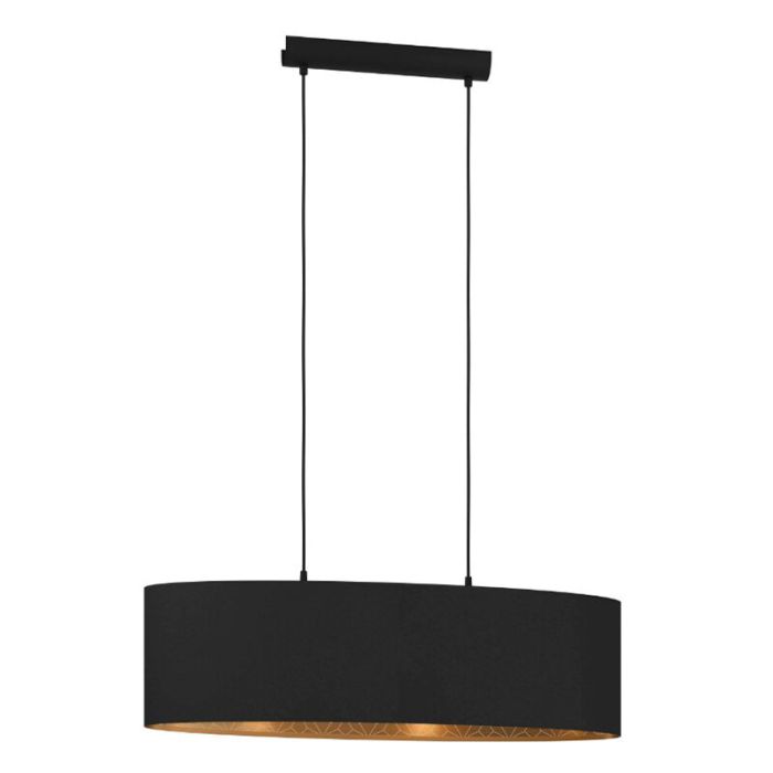Schwarze moderne Pendelleuchte Stoff, Kelsey