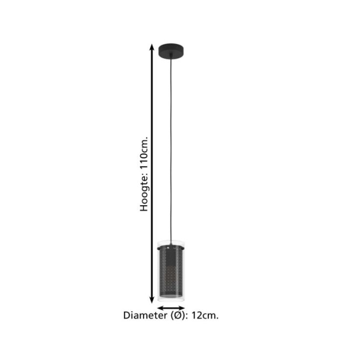 Schwarze design Pendelleuchte Stoff, Barceno