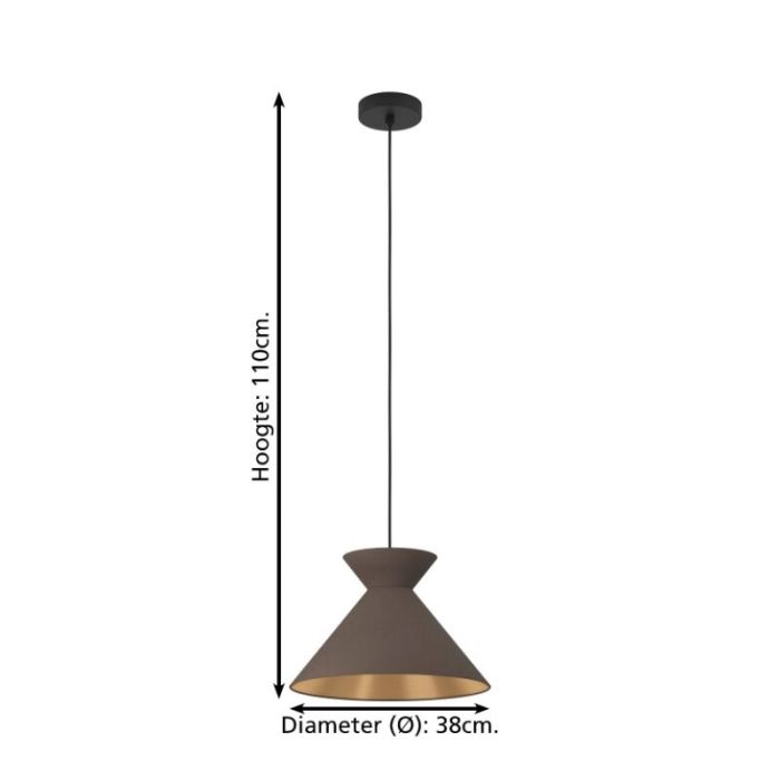 Schwarze industrielle Pendelleuchte Stoff, Jasmine
