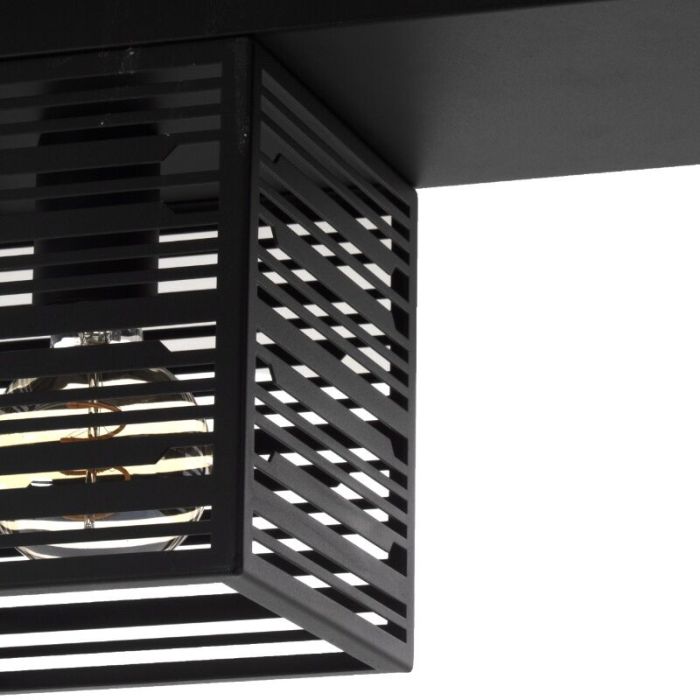 Schwarze industrielle Deckenleuchte Aluminium, Lennaert