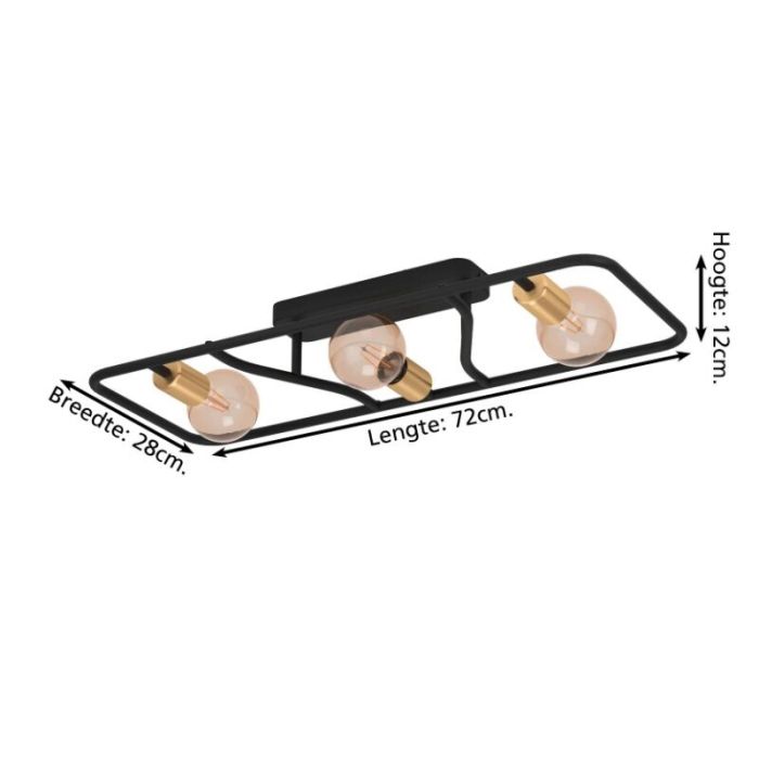 Goldene industrielle Deckenlampe Aluminium, Jaron