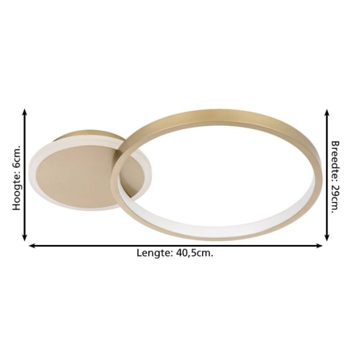 Goldene moderne Deckenleuchte Aluminium, Sivan, 15W, warm- bis kaltweiß einstellbare LED, 3-stufig dimmbar