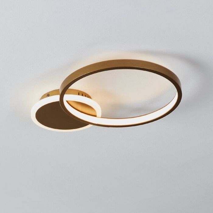 Goldene moderne Deckenleuchte Aluminium, Sivan, 15W, warm- bis kaltweiß einstellbare LED, 3-stufig dimmbar