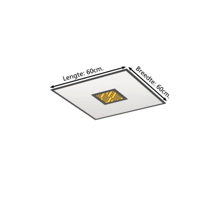 Schwarze moderne Deckenleuchte Aluminium, Vinesh, 36W, warm- bis kaltweiß einstellbare LED, 3-stufig dimmbar