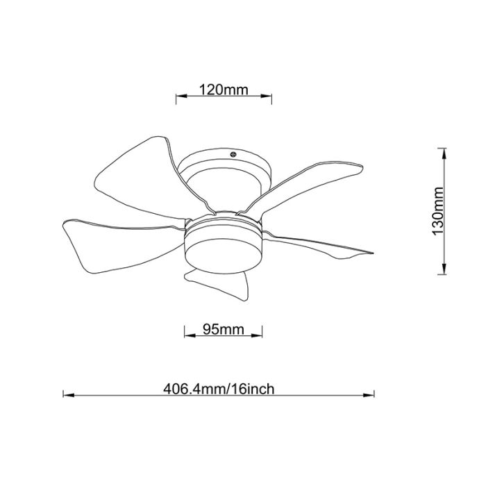 Braune moderne Deckenventilator Kunststoff, Herwin, 10W, warm- bis kaltweiß einstellbare LED, mit Fernbedienung
