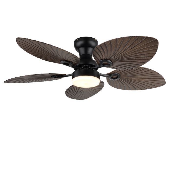 Braune landhaus Deckenventilator Metall, Naduah, 22W, White Switch LED, mit Fernbedienung