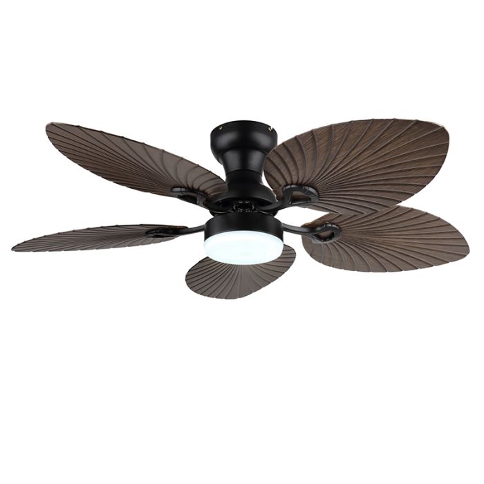 Braune landhaus Deckenventilator Metall, Naduah, 22W, White Switch LED, mit Fernbedienung