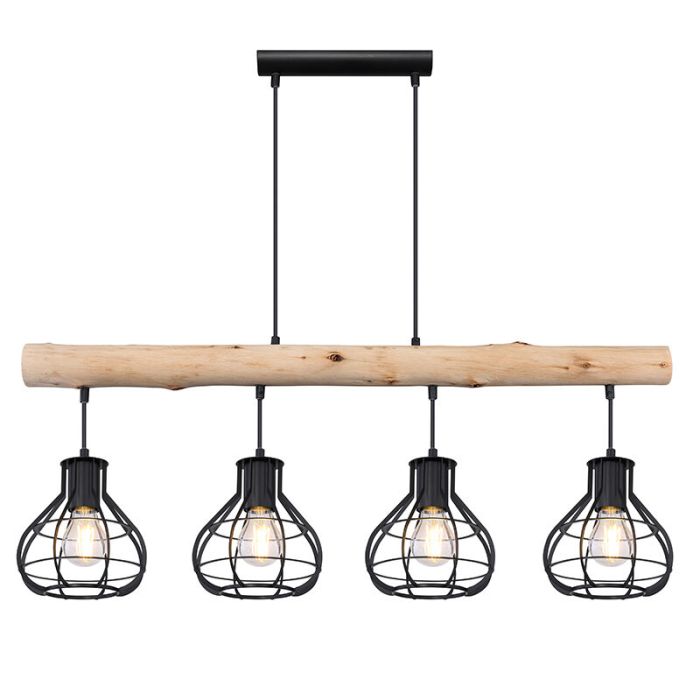 Holz Pendelleuchte Braun, Tijs
