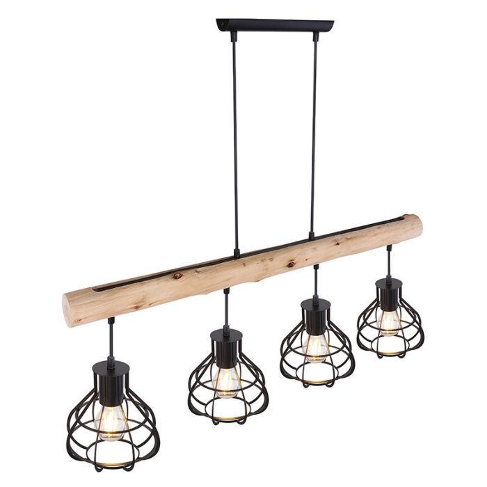 Holz Pendelleuchte Braun, Tijs