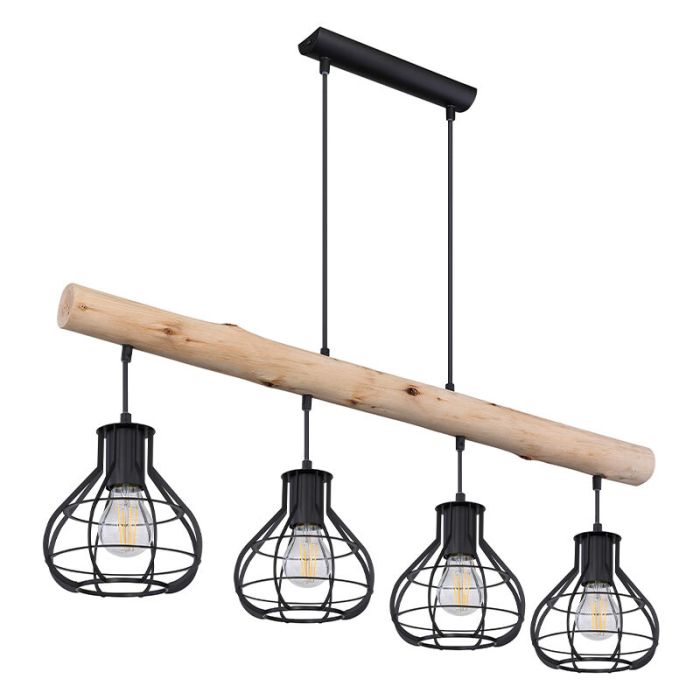 Holz Pendelleuchte Braun, Tijs