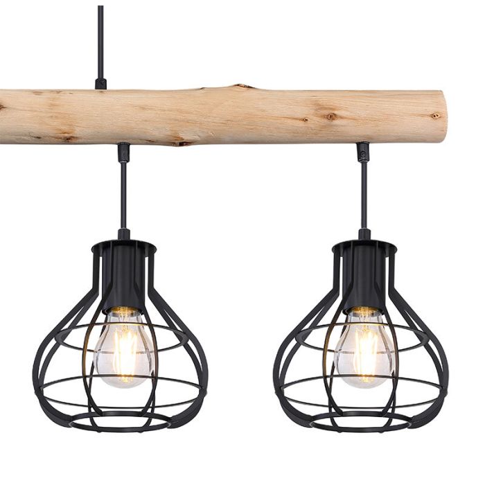 Holz Pendelleuchte Braun, Tijs