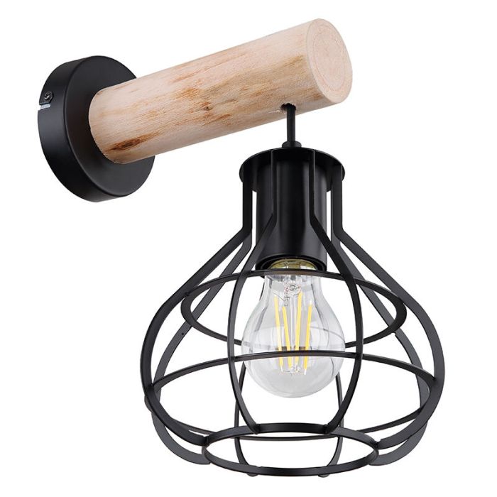 Holz Wandleuchte Braun, Tijs