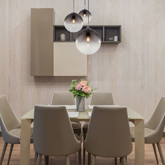 Chrom design Pendelleuchte Glas, Novia