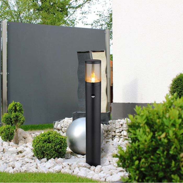 Schwarze moderne Außenleuchte Edelstahl, Lambert, IP44