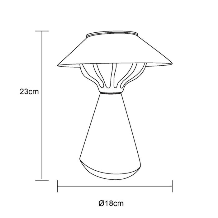 Schwarze moderne Solar Außen Tischlampe Kunststoff, Nasr, 0,06W, 3000K LED, IP44, mit Schalter