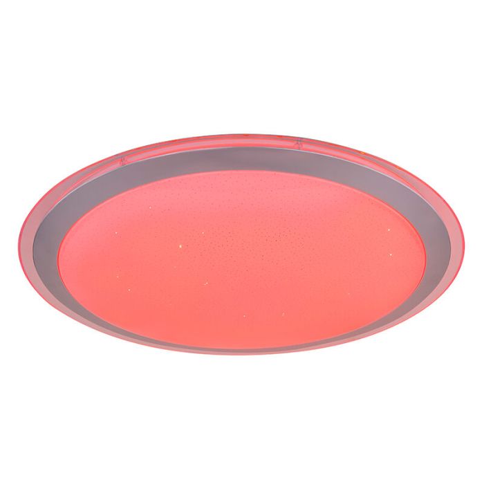 Weiße moderne Smart Deckenleuchte Metall, Vinay, 30W, RGBW LED