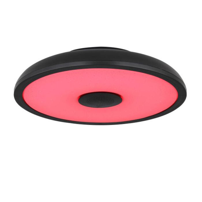 Schwarze moderne Deckenlampe Kunststoff, Musica, 18W, in Lichtfarbe einstellbare LED, IP44, mit Fernbedienung