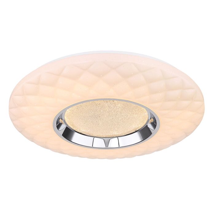 Weiße moderne Smart Deckenleuchte Metall, Aldin, 30W, warm- bis kaltweiß einstellbare LED