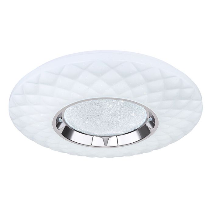 Weiße moderne Smart Deckenleuchte Metall, Aldin, 30W, warm- bis kaltweiß einstellbare LED
