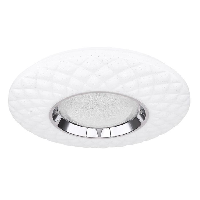 Weiße moderne Smart Deckenleuchte Metall, Aldin, 30W, warm- bis kaltweiß einstellbare LED