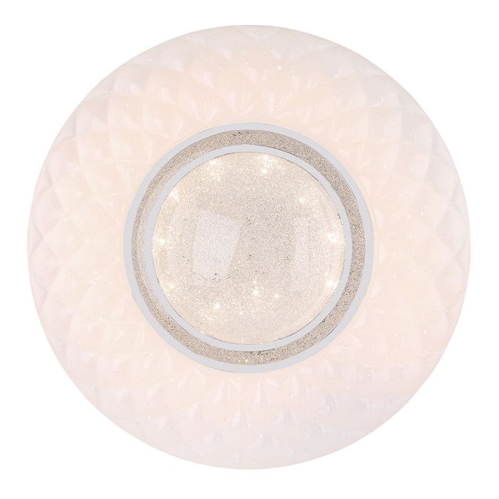 Weiße moderne Smart Deckenleuchte Metall, Aldin, 30W, warm- bis kaltweiß einstellbare LED