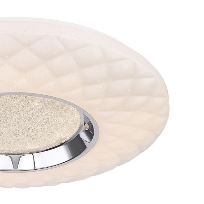 Weiße moderne Smart Deckenleuchte Metall, Aldin, 30W, warm- bis kaltweiß einstellbare LED