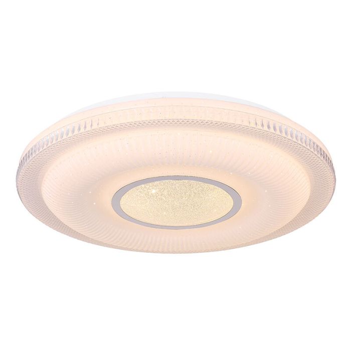 Weiße moderne Smart Deckenleuchte Metall, Aldin, 30W, warm- bis kaltweiß einstellbare LED