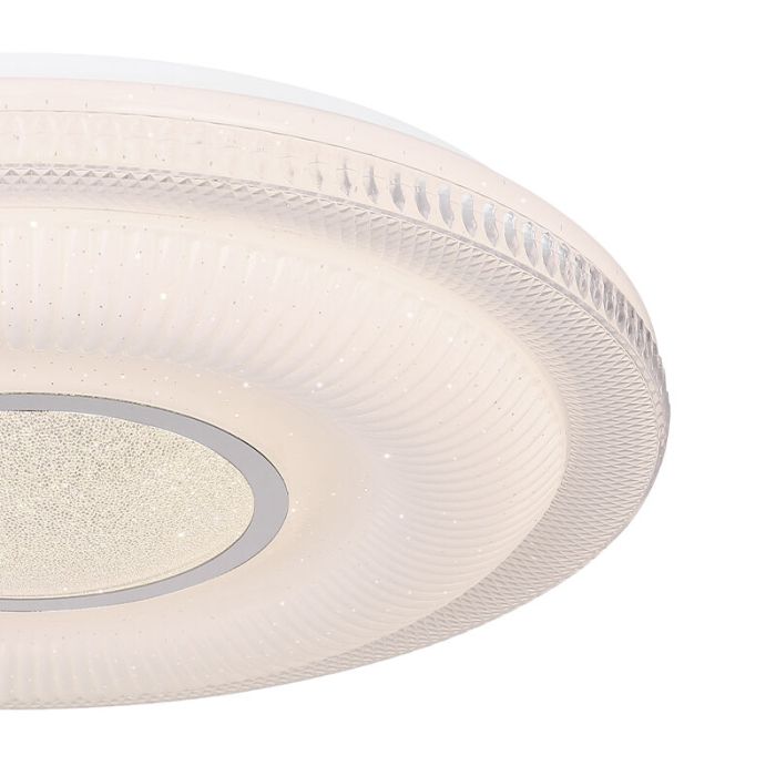 Weiße moderne Smart Deckenleuchte Metall, Aldin, 30W, warm- bis kaltweiß einstellbare LED
