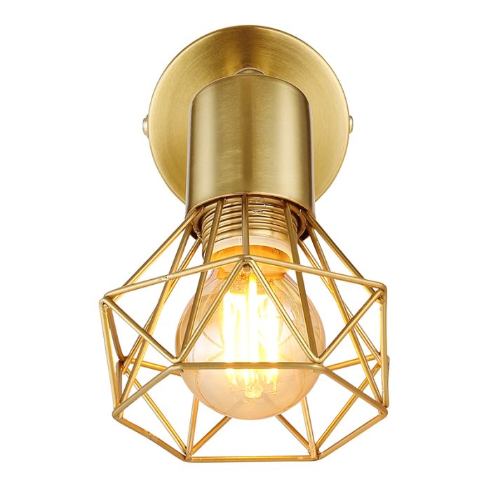 Goldene industrielle Wandstrahler Metall, Oebele