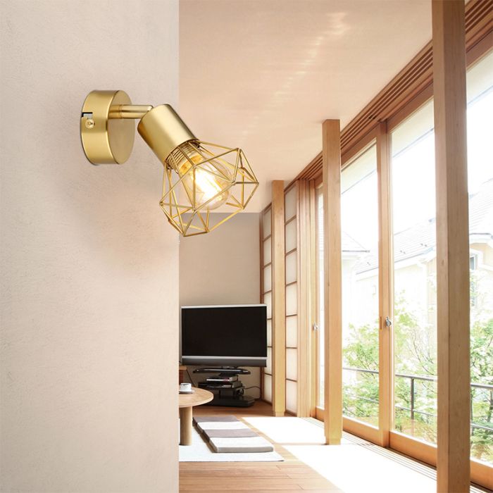 Goldene industrielle Wandstrahler Metall, Oebele
