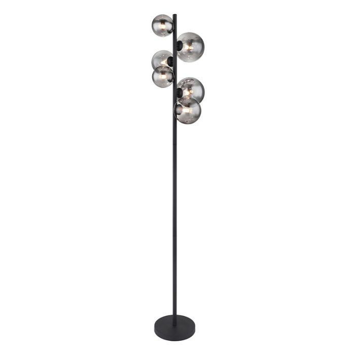 Schwarze design Stehlampe Glas, Melinda, mit Schalter