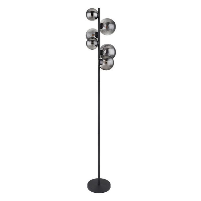 Schwarze design Stehlampe Glas, Melinda, mit Schalter