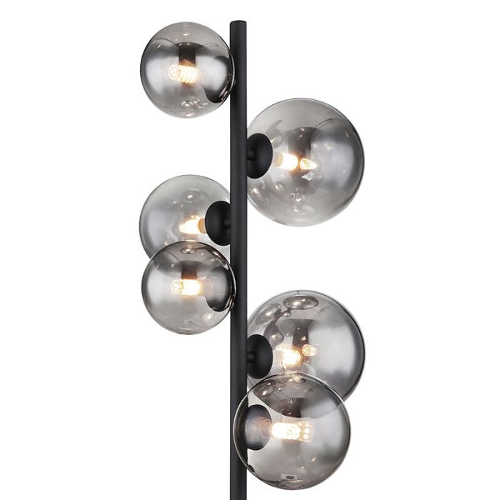 Schwarze design Stehlampe Glas, Melinda, mit Schalter