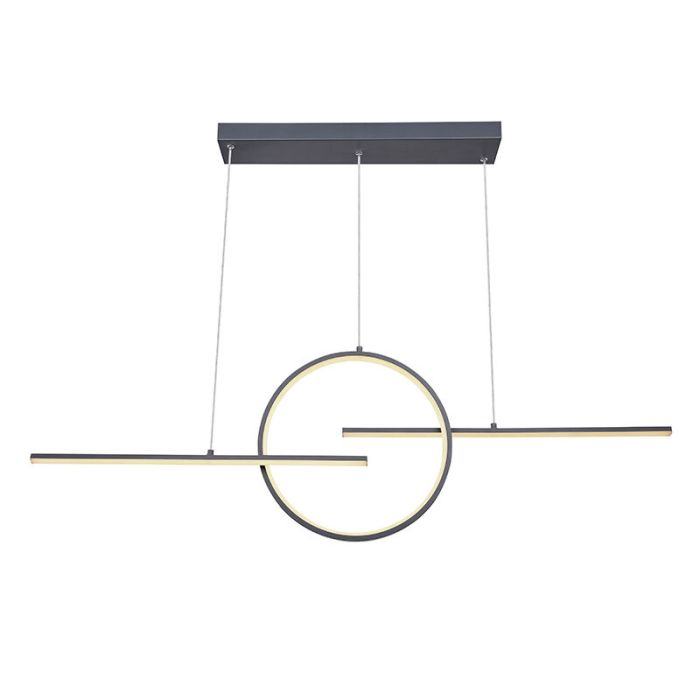 Anthrazit design Pendelleuchte Metall, Wieger, 50W, warm- bis kaltweiß einstellbare LED, mit Fernbedienung