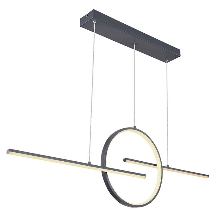 Anthrazit design Pendelleuchte Metall, Wieger, 50W, warm- bis kaltweiß einstellbare LED, mit Fernbedienung