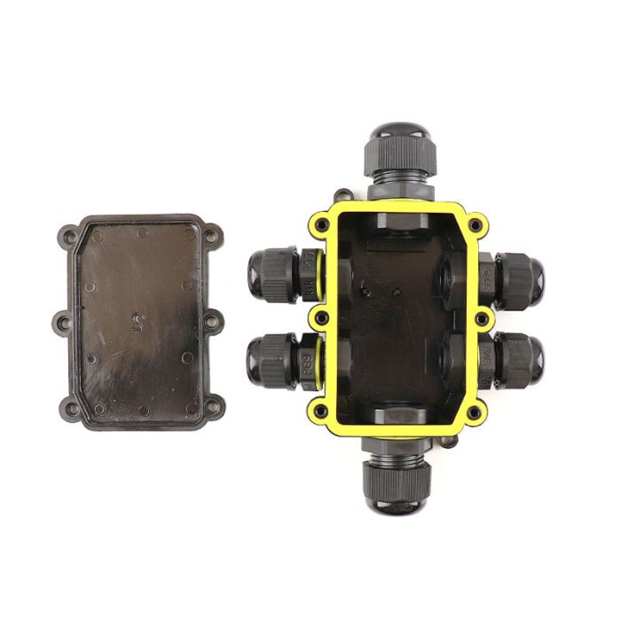 Wasserdichte 6-Wege-Kabelkupplung mit innenliegendem Wago-Stecker, IP68