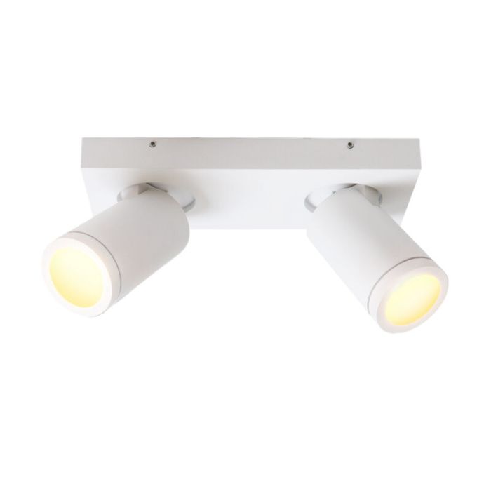 Weiße Badezimmer Deckenstrahler Kenan, 2L, modern, IP44