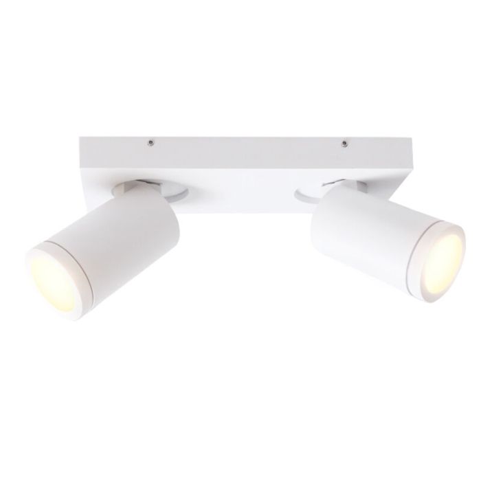 Weiße Badezimmer Deckenstrahler Kenan, 2L, modern, IP44