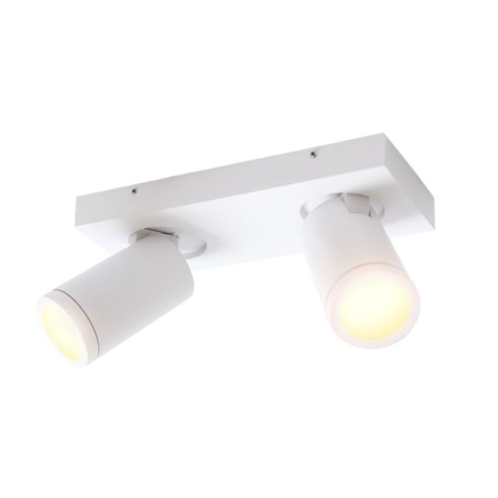 Weiße Badezimmer Deckenstrahler Kenan, 2L, modern, IP44