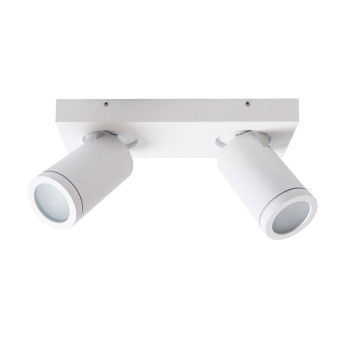 Weiße Badezimmer Deckenstrahler Kenan, 2L, modern, IP44