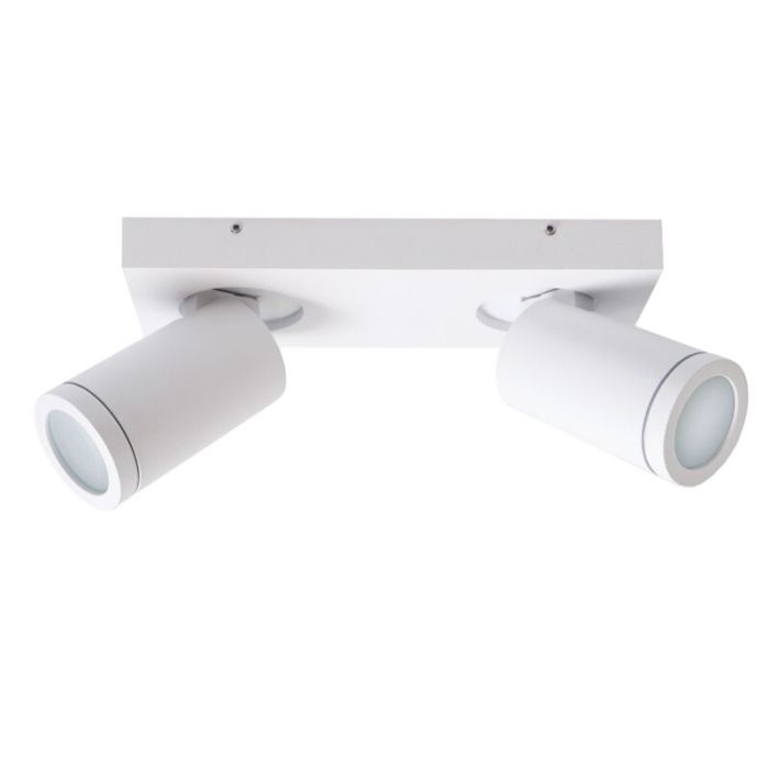 Weiße Badezimmer Deckenstrahler Kenan, 2L, modern, IP44