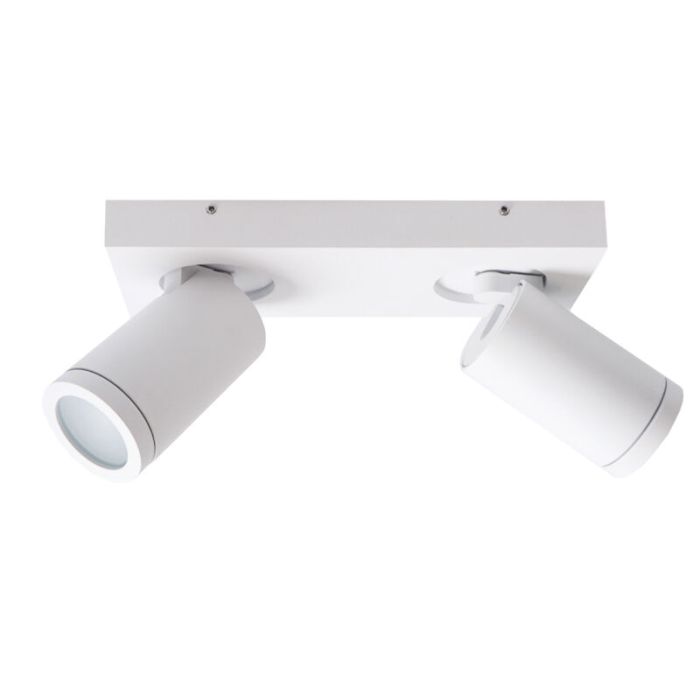 Weiße Badezimmer Deckenstrahler Kenan, 2L, modern, IP44