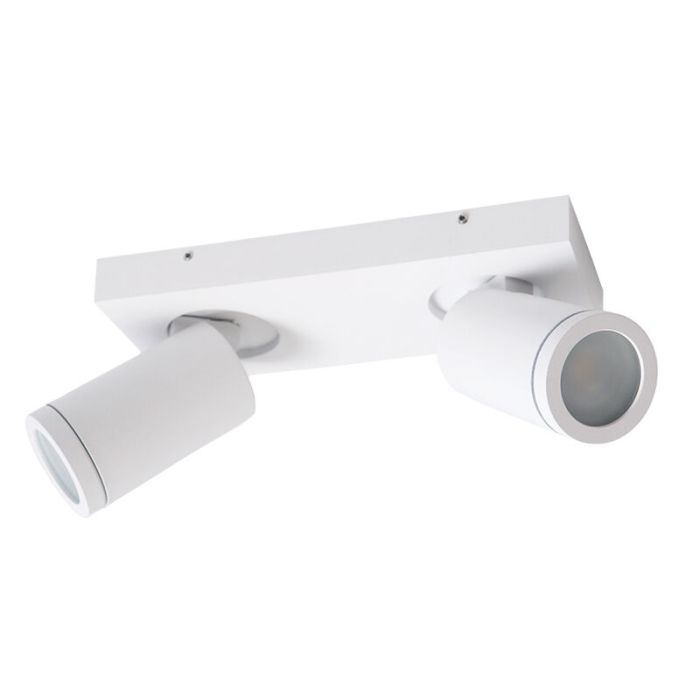 Weiße Badezimmer Deckenstrahler Kenan, 2L, modern, IP44