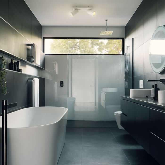 Weiße Badezimmer Deckenstrahler Kenan, 2L, modern, IP44