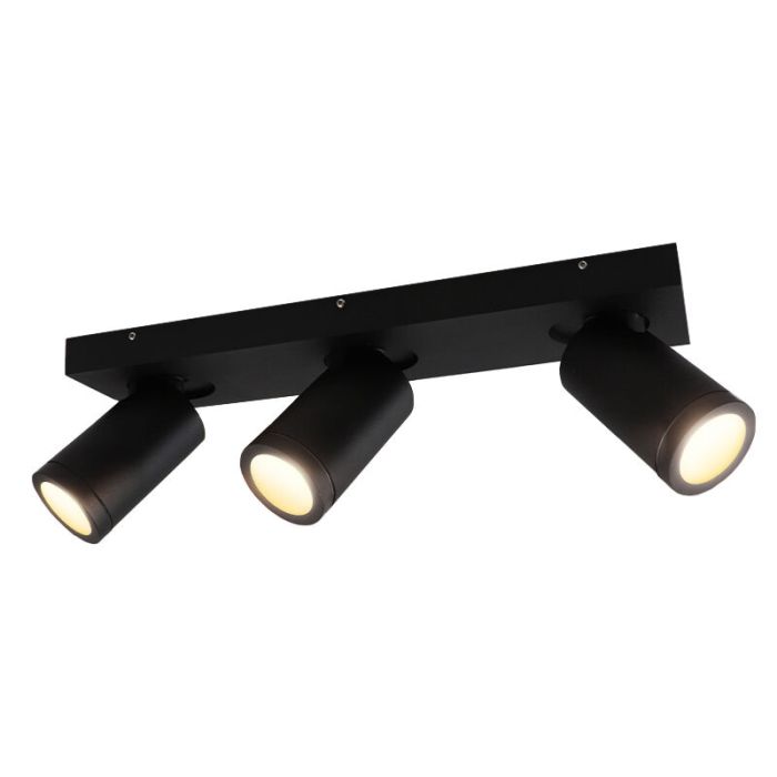 Schwarze Badezimmer Deckenstrahler Kenan, 3L, modern, IP44