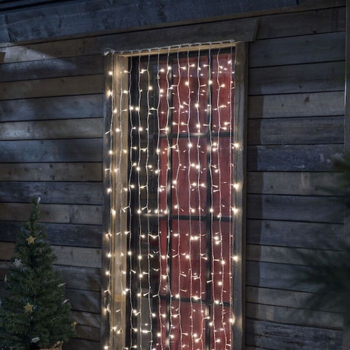 Weihnacht Lichtervorhang, 2,25 x 1,5 Meter, Warmweiß, IP44, inkl. 12 Funktion Controller