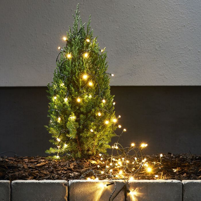 1,8 m LED Weihnachtsbeleuchtung an Batterie, 24 Lampen, drinnen und draußen