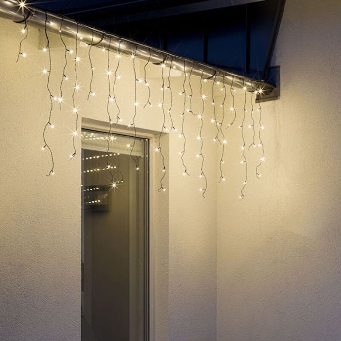 6 Meter Verknüpfbare Eiszapfenbeleuchtung, 70 cm hoch, Warmweiß, IP44, Basic