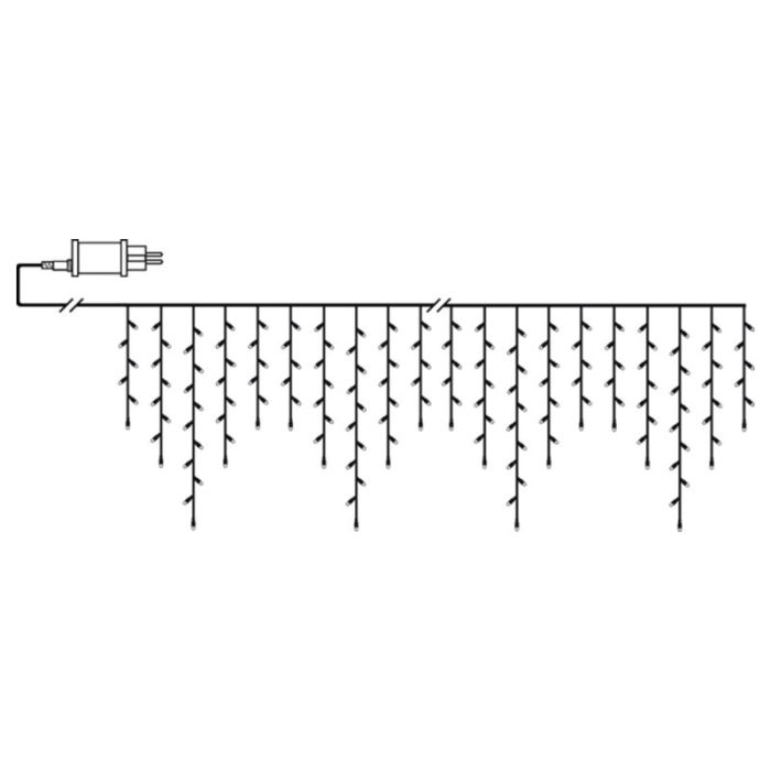 3 Meter Expansion für Verknüpfbare Eiszapfenbeleuchtung, 70 cm hoch, Warmweiß, IP44, für die Basic Serie