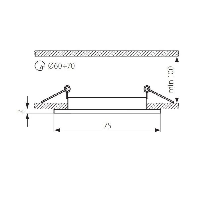 Aluminium Einbaustrahler Chrom, Ravi